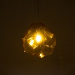GloboStar® RINA 01308 Μοντέρνο Κρεμαστό Φωτιστικό Μπάλα Μονόφωτο 1 x G9 IP20 Κίτρινο Γυαλί - Μ20 x Π20 x Υ20cm