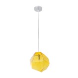 GloboStar® RINA 01308 Μοντέρνο Κρεμαστό Φωτιστικό Μπάλα Μονόφωτο 1 x G9 IP20 Κίτρινο Γυαλί - Μ20 x Π20 x Υ20cm