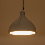 GloboStar® TRIBECA 01326 Μοντέρνο Κρεμαστό Φωτιστικό Καμπάνα Μονόφωτο 1 x E27 IP20 Γκρι Τσιμέντο - Μ30 x Π30 x Υ27cm