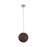 GloboStar® OCEANA 01354 Boho Κρεμαστό Φωτιστικό Μπάλα Μονόφωτο 1 x E27 IP20 Καφέ Ρατάν - Μ20 x Π20 x Υ20cm