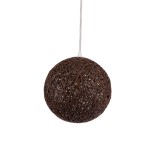 GloboStar® OCEANA 01354 Boho Κρεμαστό Φωτιστικό Μπάλα Μονόφωτο 1 x E27 IP20 Καφέ Ρατάν - Μ20 x Π20 x Υ20cm