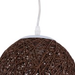 GloboStar® OCEANA 01354 Boho Κρεμαστό Φωτιστικό Μπάλα Μονόφωτο 1 x E27 IP20 Καφέ Ρατάν - Μ20 x Π20 x Υ20cm