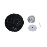 GloboStar® OCEANA 01356 Boho Κρεμαστό Φωτιστικό Μπάλα Μονόφωτο 1 x E27 IP20 Μαύρο Ρατάν - Μ20 x Π20 x Υ20cm