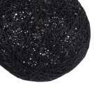 GloboStar® OCEANA 01356 Boho Κρεμαστό Φωτιστικό Μπάλα Μονόφωτο 1 x E27 IP20 Μαύρο Ρατάν - Μ20 x Π20 x Υ20cm