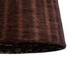 GloboStar® BAHAMAS 01369 Boho Κρεμαστό Φωτιστικό Καμπάνα Μονόφωτο 1 x E27 IP20 Καφέ Ξύλο - Μ60 x Π60 x Υ60cm