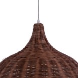 GloboStar® BAHAMAS 01369 Boho Κρεμαστό Φωτιστικό Καμπάνα Μονόφωτο 1 x E27 IP20 Καφέ Ξύλο - Μ60 x Π60 x Υ60cm