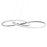 GLOBOSTAR® DEXTER 60919 Μοντέρνο Κρεμαστό Φωτιστικό Οροφής LED 120W 13440lm 300° AC 220-240V IP20 Ρυθμιζόμενο Λευκό CCT με Χειριστήριο από 2700K έως 6000K Dimmable - Lumileds SMD Chip - Νίκελ Βούρτσας - Μ103 x Π103 x Υ30cm - 3 Χρόνια Εγγύηση