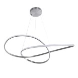 GLOBOSTAR® DEXTER 60919 Μοντέρνο Κρεμαστό Φωτιστικό Οροφής LED 120W 13440lm 300° AC 220-240V IP20 Ρυθμιζόμενο Λευκό CCT με Χειριστήριο από 2700K έως 6000K Dimmable - Lumileds SMD Chip - Νίκελ Βούρτσας - Μ103 x Π103 x Υ30cm - 3 Χρόνια Εγγύηση