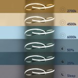 GLOBOSTAR® DEXTER 60919 Μοντέρνο Κρεμαστό Φωτιστικό Οροφής LED 120W 13440lm 300° AC 220-240V IP20 Ρυθμιζόμενο Λευκό CCT με Χειριστήριο από 2700K έως 6000K Dimmable - Lumileds SMD Chip - Νίκελ Βούρτσας - Μ103 x Π103 x Υ30cm - 3 Χρόνια Εγγύηση