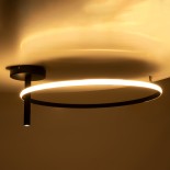 GloboStar® VERONA 61223 Φωτιστικό Οροφής Δαχτυλίδι-Κύκλος LED CCT 36W 4032lm 360° AC 220-240V - Εναλλαγή Φωτισμού μέσω Διακόπτη On/Off All In One Ψυχρό 6000k+Φυσικό 4500k+Θερμό 2700K Φ60 x Υ23cm - Μαύρο - 3 Χρόνια Εγγύηση