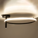 GloboStar® VERONA 61223 Φωτιστικό Οροφής Δαχτυλίδι-Κύκλος LED CCT 36W 4032lm 360° AC 220-240V - Εναλλαγή Φωτισμού μέσω Διακόπτη On/Off All In One Ψυχρό 6000k+Φυσικό 4500k+Θερμό 2700K Φ60 x Υ23cm - Μαύρο - 3 Χρόνια Εγγύηση