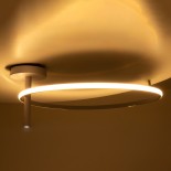 GloboStar® VERONA 61224 Φωτιστικό Οροφής Δαχτυλίδι-Κύκλος LED CCT 36W 4032lm 360° AC 220-240V - Εναλλαγή Φωτισμού μέσω Διακόπτη On/Off All In One Ψυχρό 6000k+Φυσικό 4500k+Θερμό 2700K Φ60 x Υ23cm - Λευκό - 3 Χρόνια Εγγύηση