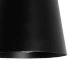 GloboStar® LANA 01424 Μοντέρνο Κρεμαστό Φωτιστικό Καμπάνα Μονόφωτο 1 x E27 IP20 Μαύρο Μέταλλο με Καφέ Ξύλο - Μ13 x Π13 x Y17cm
