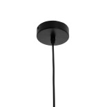 GloboStar® LANA 01424 Μοντέρνο Κρεμαστό Φωτιστικό Καμπάνα Μονόφωτο 1 x E27 IP20 Μαύρο Μέταλλο με Καφέ Ξύλο - Μ13 x Π13 x Y17cm