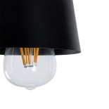 GloboStar® LANA 01425 Μοντέρνο Κρεμαστό Φωτιστικό Ράγα Τρίφωτο 3 x E27 IP20 Μαύρο Μέταλλο με Καφέ Ξύλο - Μ60 x Π13 x Υ18cm