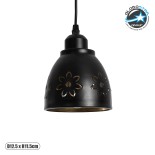 GloboStar® COOLIE 01479 Μοντέρνο Κρεμαστό Φωτιστικό Μονόφωτο Καμπάνα 1 x E27 IP20 Μαύρο & Χρυσό Μέταλλο - Μ12.5 x Π12.5 x Υ11.5cm