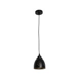 GloboStar® COOLIE 01479 Μοντέρνο Κρεμαστό Φωτιστικό Μονόφωτο Καμπάνα 1 x E27 IP20 Μαύρο & Χρυσό Μέταλλο - Μ12.5 x Π12.5 x Υ11.5cm