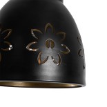 GloboStar® COOLIE 01479 Μοντέρνο Κρεμαστό Φωτιστικό Μονόφωτο Καμπάνα 1 x E27 IP20 Μαύρο & Χρυσό Μέταλλο - Μ12.5 x Π12.5 x Υ11.5cm