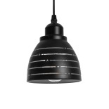 GLOBOSTAR® COOLIE 01483 Μοντέρνο Κρεμαστό Φωτιστικό Οροφής με Ντουί 1 x E27 AC 220-240V IP20 - Μαύρο & Ασημί - Μ12.5 x Π12.5 x Υ11.5cm