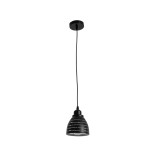 GLOBOSTAR® COOLIE 01483 Μοντέρνο Κρεμαστό Φωτιστικό Οροφής με Ντουί 1 x E27 AC 220-240V IP20 - Μαύρο & Ασημί - Μ12.5 x Π12.5 x Υ11.5cm