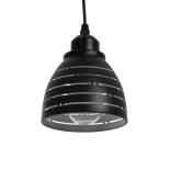 GLOBOSTAR® COOLIE 01483 Μοντέρνο Κρεμαστό Φωτιστικό Οροφής με Ντουί 1 x E27 AC 220-240V IP20 - Μαύρο & Ασημί - Μ12.5 x Π12.5 x Υ11.5cm