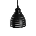 GLOBOSTAR® COOLIE 01483 Μοντέρνο Κρεμαστό Φωτιστικό Οροφής με Ντουί 1 x E27 AC 220-240V IP20 - Μαύρο & Ασημί - Μ12.5 x Π12.5 x Υ11.5cm