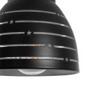 GLOBOSTAR® COOLIE 01483 Μοντέρνο Κρεμαστό Φωτιστικό Οροφής με Ντουί 1 x E27 AC 220-240V IP20 - Μαύρο & Ασημί - Μ12.5 x Π12.5 x Υ11.5cm