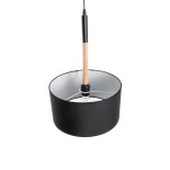 GloboStar® BRONX 01517 Μοντέρνο Κρεμαστό Φωτιστικό Οροφής Μονόφωτο 1 x E27 Μεταλλικό με Μαύρο Καπέλο Φ35 x Y50cm