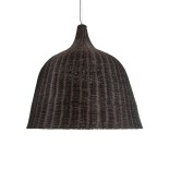GloboStar® BAHAMAS 01569 Boho Κρεμαστό Φωτιστικό Καμπάνα Μονόφωτο 1 x E27 IP20 Καφέ Ξύλο - Μ90 x Π90 x Y90cm