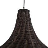 GloboStar® BAHAMAS 01569 Boho Κρεμαστό Φωτιστικό Καμπάνα Μονόφωτο 1 x E27 IP20 Καφέ Ξύλο - Μ90 x Π90 x Y90cm