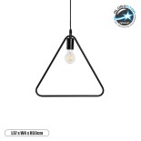 GloboStar® DELTA 01580 Μοντέρνο Κρεμαστό Φωτιστικό Γεωμετρικό Σχήμα Μονόφωτο 1 x E27 IP20 Μαύρο Μέταλλο - Μ37 x Π4 x Υ33cm