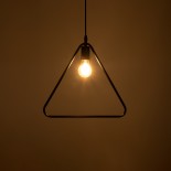 GloboStar® DELTA 01580 Μοντέρνο Κρεμαστό Φωτιστικό Γεωμετρικό Σχήμα Μονόφωτο 1 x E27 IP20 Μαύρο Μέταλλο - Μ37 x Π4 x Υ33cm
