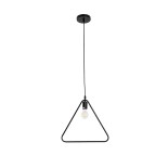GloboStar® DELTA 01580 Μοντέρνο Κρεμαστό Φωτιστικό Γεωμετρικό Σχήμα Μονόφωτο 1 x E27 IP20 Μαύρο Μέταλλο - Μ37 x Π4 x Υ33cm