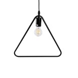GloboStar® DELTA 01580 Μοντέρνο Κρεμαστό Φωτιστικό Γεωμετρικό Σχήμα Μονόφωτο 1 x E27 IP20 Μαύρο Μέταλλο - Μ37 x Π4 x Υ33cm