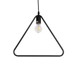 GloboStar® DELTA 01580 Μοντέρνο Κρεμαστό Φωτιστικό Γεωμετρικό Σχήμα Μονόφωτο 1 x E27 IP20 Μαύρο Μέταλλο - Μ37 x Π4 x Υ33cm