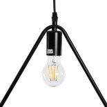 GloboStar® DELTA 01580 Μοντέρνο Κρεμαστό Φωτιστικό Γεωμετρικό Σχήμα Μονόφωτο 1 x E27 IP20 Μαύρο Μέταλλο - Μ37 x Π4 x Υ33cm