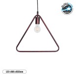 GloboStar® DELTA 01581 Μοντέρνο Κρεμαστό Φωτιστικό Γεωμετρικό Σχήμα Μονόφωτο 1 x E27 IP20 Χάλκινο Μέταλλο - Μ37 x Π4 x Υ33cm