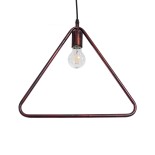 GloboStar® DELTA 01581 Μοντέρνο Κρεμαστό Φωτιστικό Γεωμετρικό Σχήμα Μονόφωτο 1 x E27 IP20 Χάλκινο Μέταλλο - Μ37 x Π4 x Υ33cm