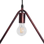 GloboStar® DELTA 01581 Μοντέρνο Κρεμαστό Φωτιστικό Γεωμετρικό Σχήμα Μονόφωτο 1 x E27 IP20 Χάλκινο Μέταλλο - Μ37 x Π4 x Υ33cm