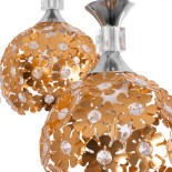 GLOBOSTAR® BOUQUET 01670 Μοντέρνο Κρεμαστό Φωτιστικό Οροφής με Ντουί 3 x E27 AC 220-240V IP20 - Χρυσό, Διάφανο & Ασημί - Μ46 x Π46 x Y23cm