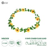 GloboStar® 09029 Τεχνητό Κρεμαστό Φυτό Διακοσμητική Γιρλάντα Μήκους 2.2 μέτρων με 10 X Μεγάλα Ηλιοτρόπια Κίτρινα