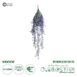 GloboStar® 09037 Τεχνητό Κρεμαστό Διακοσμητικό Φυτό Μήκους 1.2 μέτρων με 15 X Κλαδιά Φύλλωμα Ρούστικ Πράσινο Μωβ
