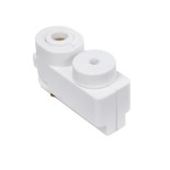Globostar 60856 Μονοφασικός Connector 2 Καλωδίων Αντάπτορας Κρέμασης Φωτιστικών για Λευκή Ράγα Οροφής