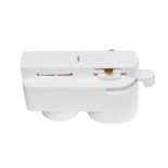 Globostar 60856 Μονοφασικός Connector 2 Καλωδίων Αντάπτορας Κρέμασης Φωτιστικών για Λευκή Ράγα Οροφής