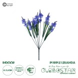 GloboStar® 78201 Τεχνητό Φυτό Μπουκέτο Διακοσμητικών Λουλουδιών με 10 Μωβ Λεβάντες M10 x Υ30 x Π10cm