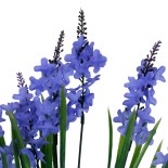 GloboStar® 78201 Τεχνητό Φυτό Μπουκέτο Διακοσμητικών Λουλουδιών με 10 Μωβ Λεβάντες M10 x Υ30 x Π10cm