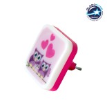GloboStar® KIDDO 202-0002 Παιδικό Φωτιστικό Νυκτός LED 1W 95lm 120° AC220-240V IP20 Ψυχρό Λευκό 6000K- Μ5.5 x Π5.5 x Υ8cm - 2 Χρόνια Εγγύηση