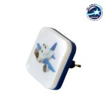 GloboStar® KIDDO 202-0003 Παιδικό Φωτιστικό Νυκτός LED 1W 95lm 120° AC220-240V IP20 Ψυχρό Λευκό 6000K - Μ5.5 x Π5.5 x Υ8cm - 2 Χρόνια Εγγύηση