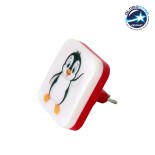 GloboStar® KIDDO 202-0004 Παιδικό Φωτιστικό Νυκτός LED 1W 95lm 120° AC220-240V IP20 Ψυχρό Λευκό 6000K - Μ5.5 x Π5.5 x Υ8cm - 2 Χρόνια Εγγύηση