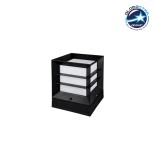 GloboStar® ENGLAND 202-0018 Μοντέρνο Επιδαπέδιο Φωτιστικό Μονόφωτο 1 x E27 IP44 - Μαύρο Πλαστικό Μ22 x Π22 x Υ27cm